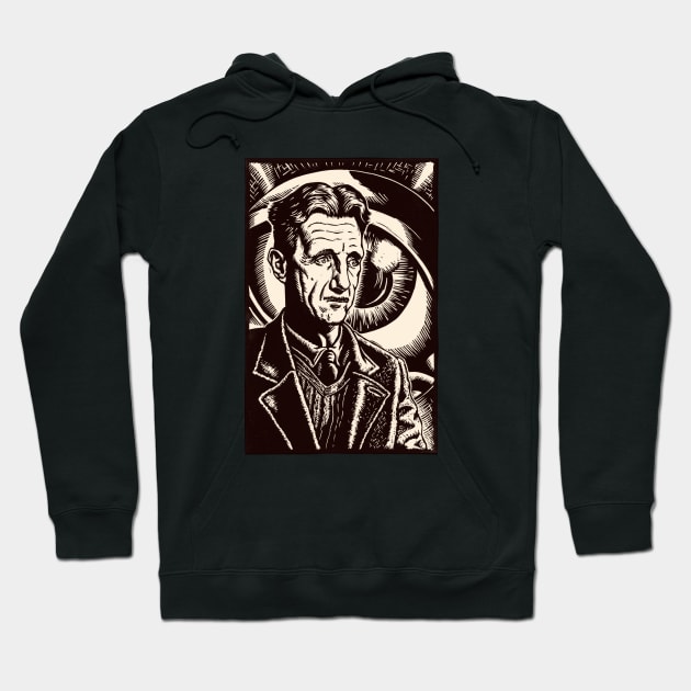 Portrait of George Orwell Hoodie by DeeSquaredDesigns